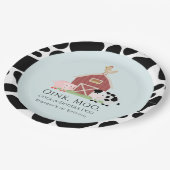 Landdieren Barnyard Blue Boy Birthday Papieren Bordje (Gekanteld)