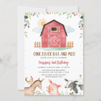 Landdieren Barnyard Boy Birthday Kaart