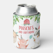 Landdieren Barnyard Boy Farmhouse Red Koe Pig Blikjeskoeler (Blikje Voorkant)