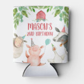 Landdieren Barnyard Boy Farmhouse Red Koe Pig Blikjeskoeler (Voorkant)