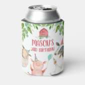 Landdieren Barnyard Boy Farmhouse Red Koe Pig Blikjeskoeler (Blikje Achterkant)