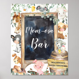 Landdieren Barnyard Greenery Mam-osa Bar Sign Poster