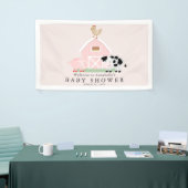 Landdieren Barnyard Pink Baby shower Welkomstwoord Spandoek (Beurs)