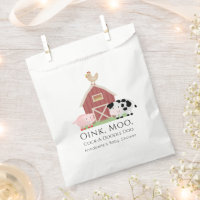 Landdieren Barnyard White Baby shower Favor Bag