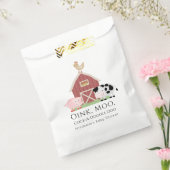 Landdieren Barnyard White Baby shower Favor Bag Bedankzakje (Gezegeld)