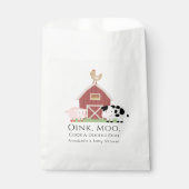 Landdieren Barnyard White Baby shower Favor Bag Bedankzakje (Voorkant)