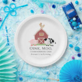 Landdieren Barnyard White Birthday Papieren Bordje (Feest)