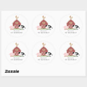 Landdieren Barnyard White Birthday Ronde Sticker (Vel)