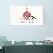 Landdieren Barnyard White Birthday Welkom Spandoek (Beurs)