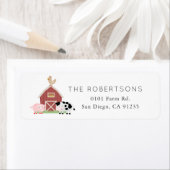 Landdieren Barnyard White Return Address Label (Insitu)