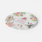 Landdieren Barnyard Zoo Party Girl Pink Birthday Papieren Bordje (Gekanteld)