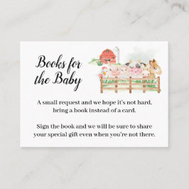 Landdieren brengen een Baby shower-boekkaart mee Plaatskaartje