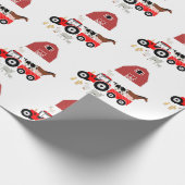 Landdieren en het Barnyard-patroon van Red Tractor Cadeaupapier (Hoek)