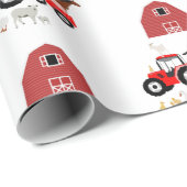 Landdieren en het Barnyard-patroon van Red Tractor Cadeaupapier (Rol Hoek)