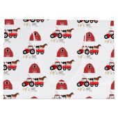 Landdieren en het Barnyard-patroon van Red Tractor Groot Cadeauzakje (Achterkant)