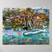 Landdieren en Zee Poster (Voorkant)