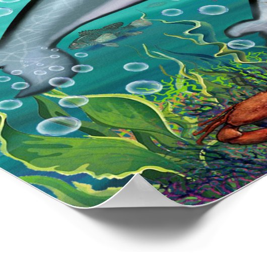 Landdieren en Zee Poster (Hoek)