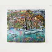 Landdieren en Zee Wandkleed (Voorkant (horizontaal))