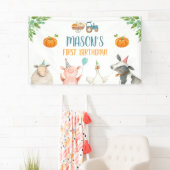 Landdieren pompoen Birthday Barnyard Backdrop Spandoek (Insitu)