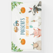 Landdieren pompoen Birthday Barnyard Backdrop Spandoek (Verticaal)