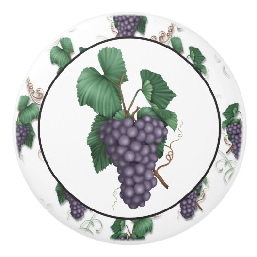 Landdruiven — keramische knop voor druiven (Voorkant)