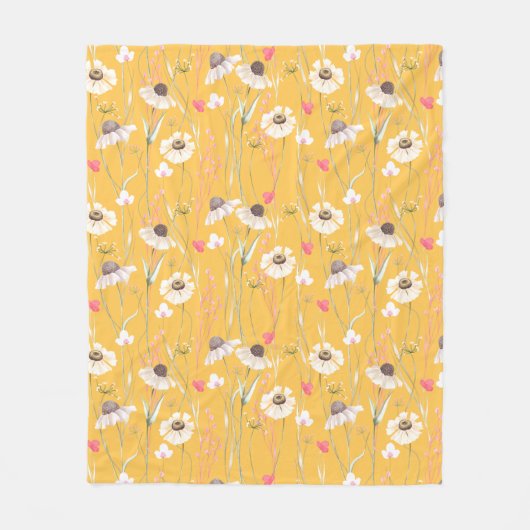 Landdruk voor weide huisdier geel fleece deken (Voorkant)
