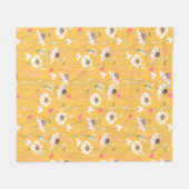 Landdruk voor weide huisdier geel fleece deken (Voorkant (Horizontaal))