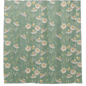 Landdruk voor weide-huisland op groen douchegordijn (Voorkant)