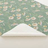 Landdruk voor weide-huisland op groen sherpa deken (3/4)