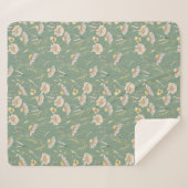 Landdruk voor weide-huisland op groen sherpa deken (Voorkant (horizontaal))