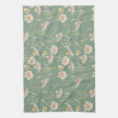 Landdruk voor weide-huisland op groen theedoek (Verticaal)