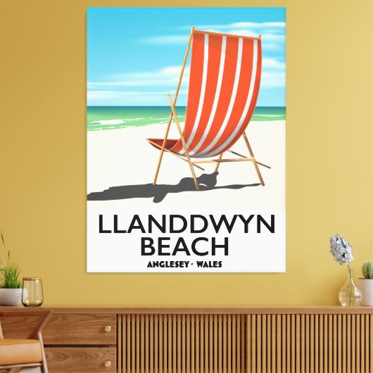 landdwyn Beach Anglesey Wales reisposter Canvas Afdruk (Insitu (Woonkamer))