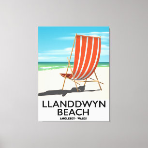 landdwyn Beach Anglesey Wales reisposter Canvas Afdruk