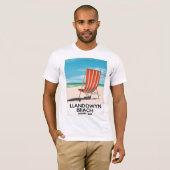 Landdwyn Beach Anglesey Wales reisposter T-shirt (Voorkant volledig)