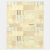 Landelijk beige patchwork quilt met strepen fleece deken (Voorkant)