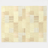 Landelijk beige patchwork quilt met strepen fleece deken (Voorkant (Horizontaal))
