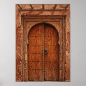 Landelijk Berber Dorp Terracotta Marokkaanse Deur Poster (Voorkant)