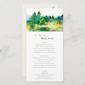 Landelijk berg rivier landschap trouw menu kaart (Voorkant / Achterkant)