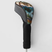 Landelijk berglandschap gebrandschilderd glas golfheadcover (Schuin)