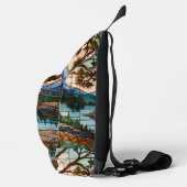 Landelijk berglandschap gebrandschilderd glas sling bag (Rechts)