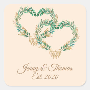  landelijk bijtend Eucalyptusscript bruiloft Vierkante Sticker