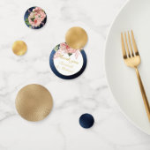 Landelijk Blauw Roze Rozen Marine Goud BEDANKT Confetti (Groep)