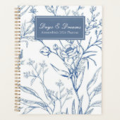 Landelijk Blauw & Wit Bloemmotief Planner (Voorkant)