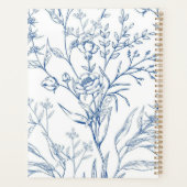 Landelijk Blauw & Wit Bloemmotief Planner (Achterkant)