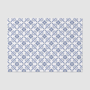 Landelijk Blauw Wit Patroon Mediterraan Tegeltje Tissuepapier