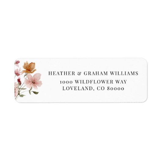 Landelijk Bloem Motief Retouradres Sticker (Voorkant)