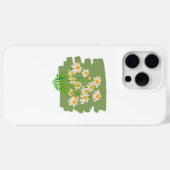 Landelijk Bloemmotief op Groene Achtergrond Case-Mate iPhone Case (Achterkant (horizontaal))
