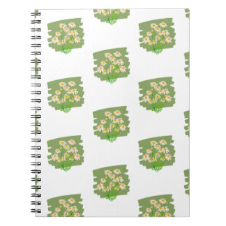 Landelijk Bloemmotief op Groene Achtergrond Notitieboek