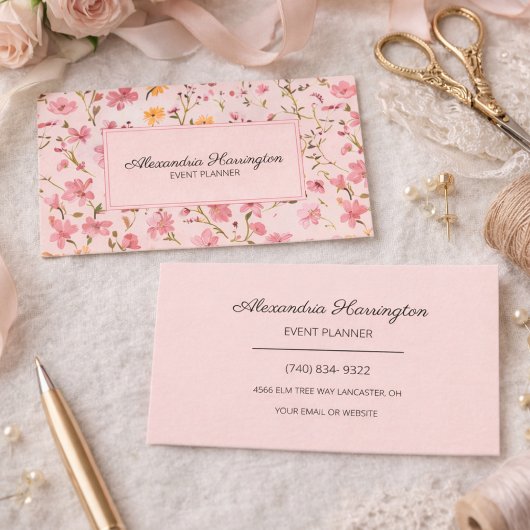 Landelijk Bloemmotief Visitekaartje