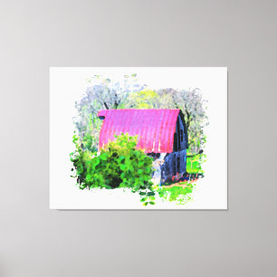 *~* Landelijk Boerderij AR19 Rustieke Oude Schuur Canvas Afdruk